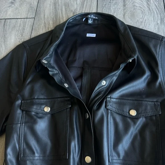 LoveTree Black Faux Leather Mini Dress - Picture 5 of 8